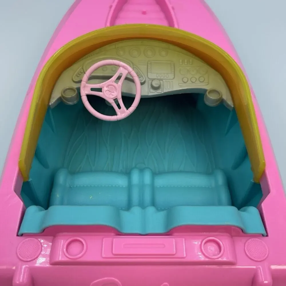 Mattel Barbie Doll Speedboat - Pink & Blue Toy Boat Beach Pool Summer Kids Girls